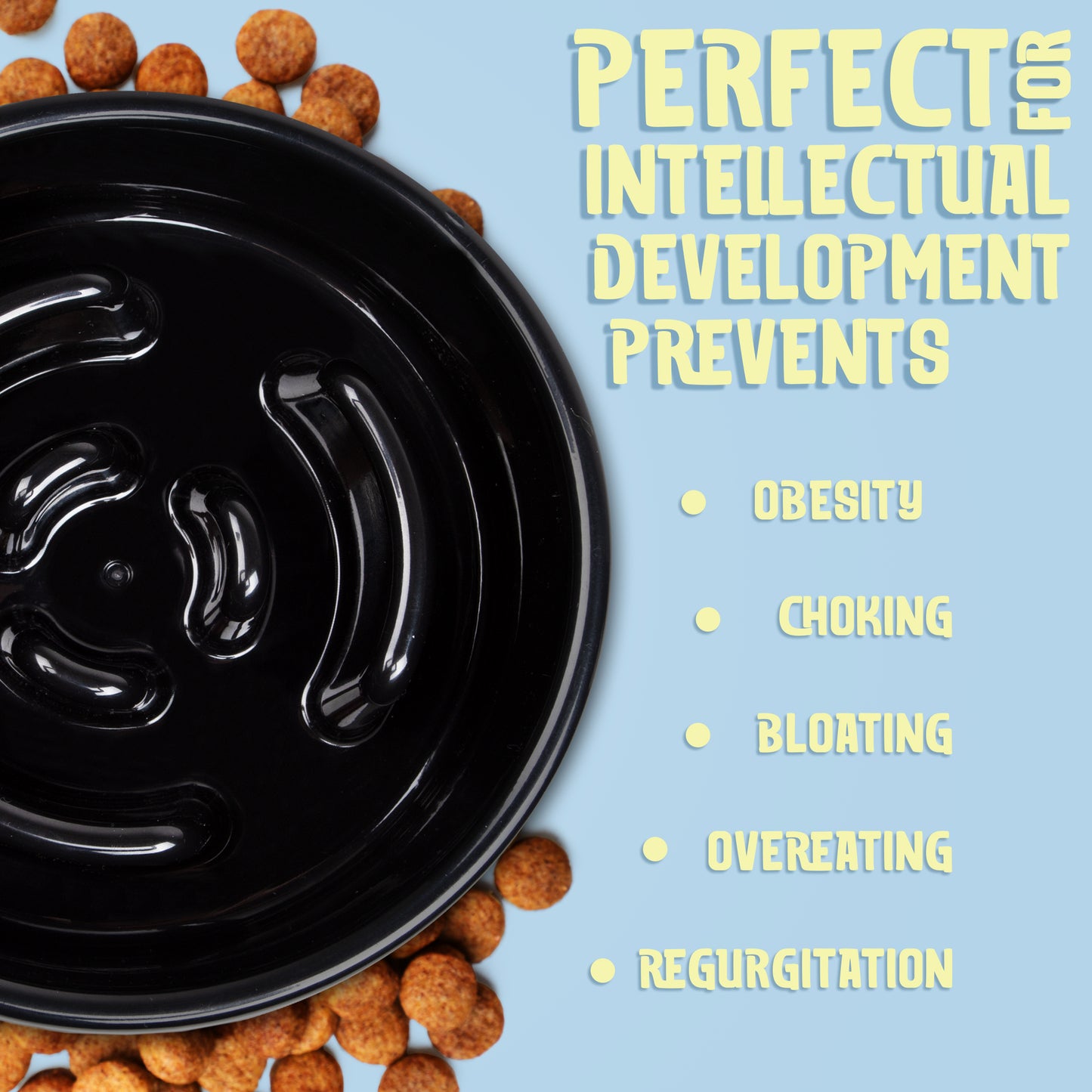 Medium black slow feeder bowl