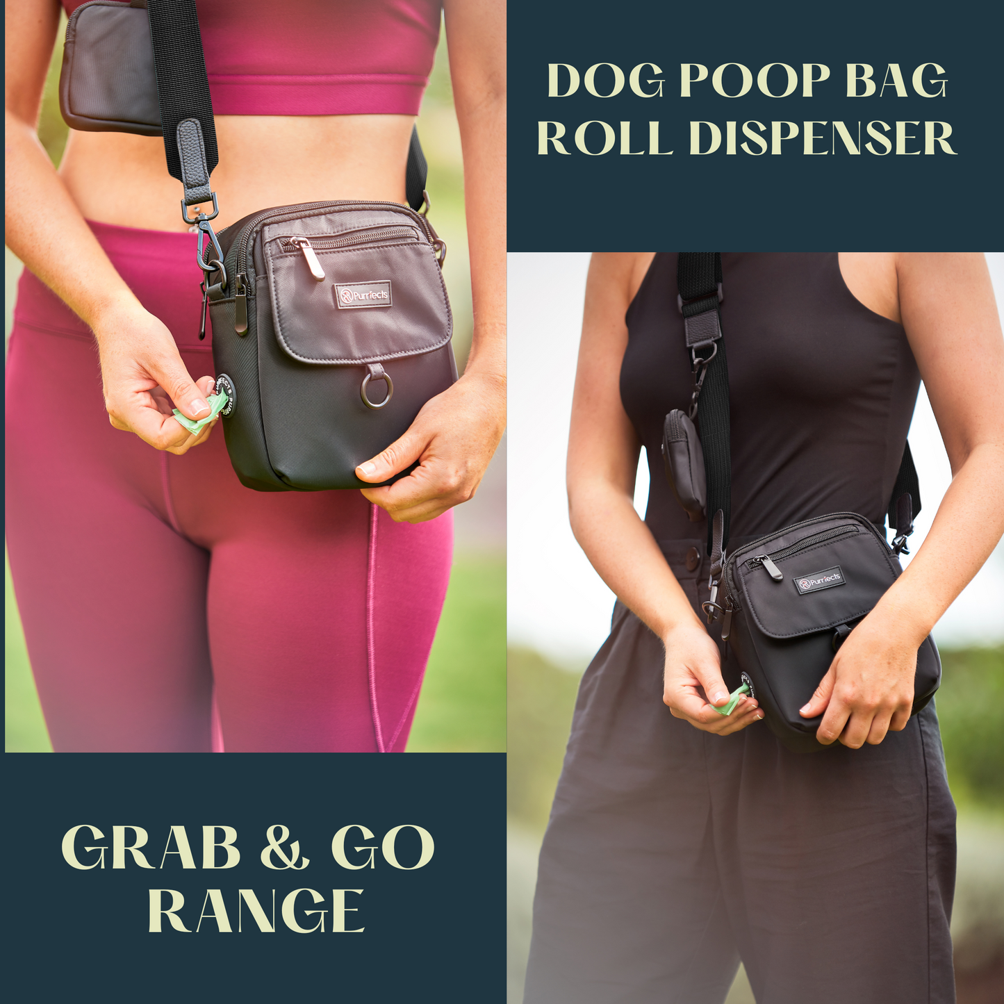Purrfects Dog Walking Bag - Grab & Go Range (Black)