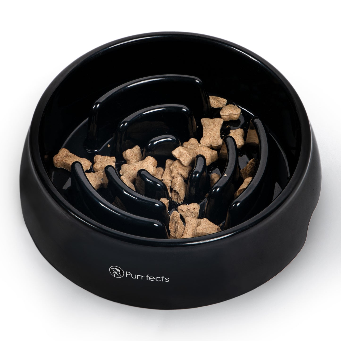 Large Black Slow Feeder Dog Bowl