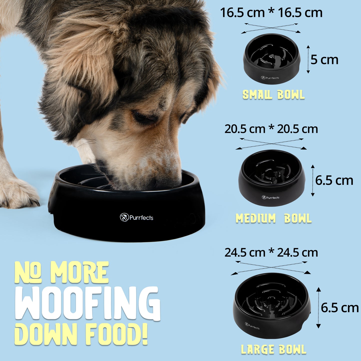 Medium black slow feeder bowl