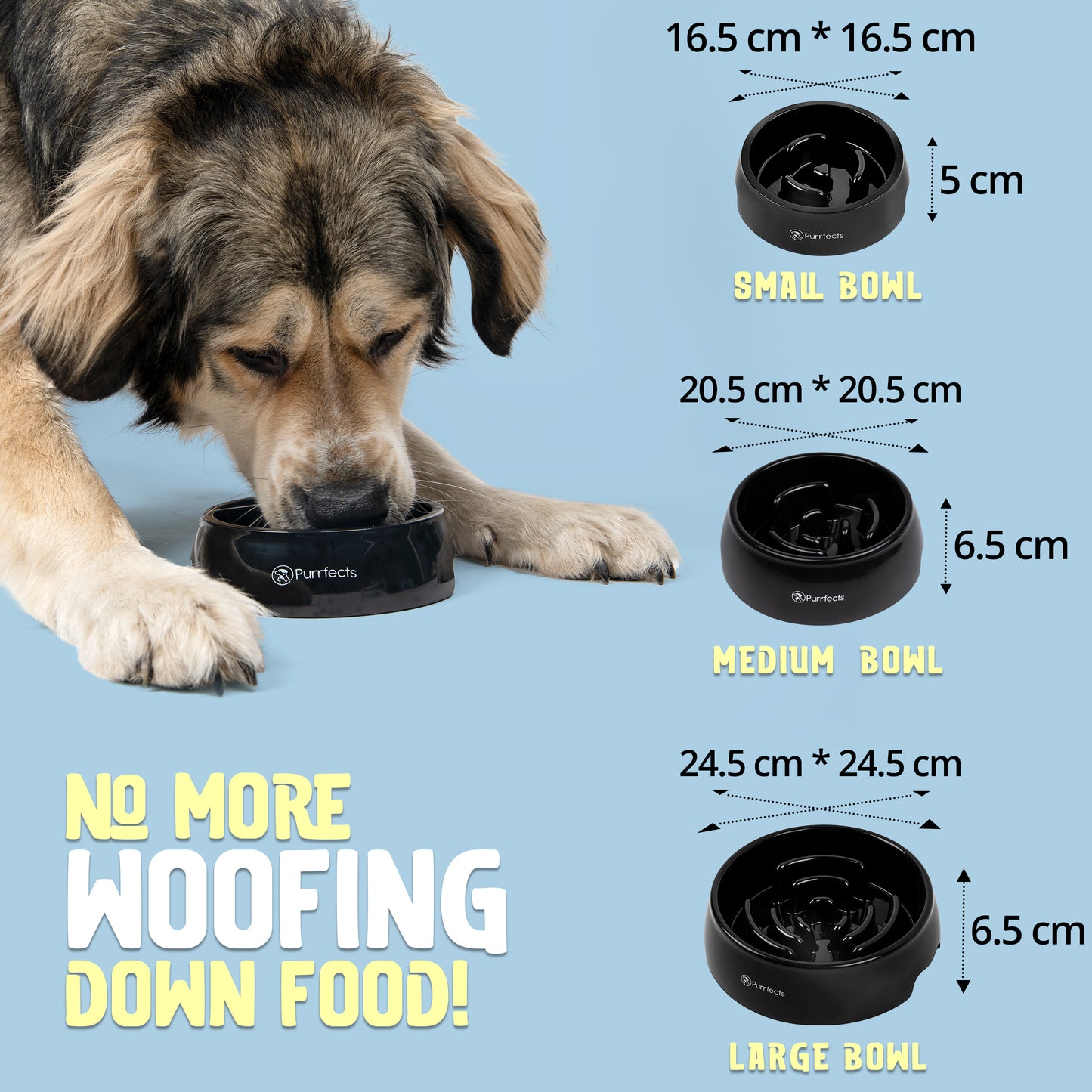 Small Black Slow Feeder Dog Bowl
