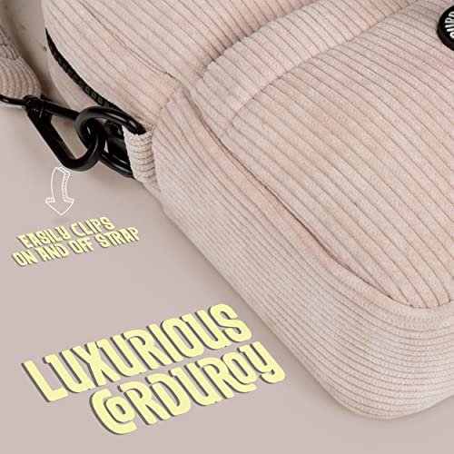 Purrfects UK Dog Walking Bag Crossbody with Poop Bag Dispenser - (Ivory Cream, Corduroy)
