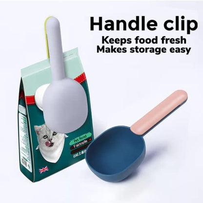 Purrfects Pet Food Scoop & Clip (Grey/White)