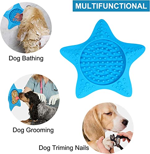 Starfish Lick mats for dogs - Suction dog lick mat for feeding & bathing