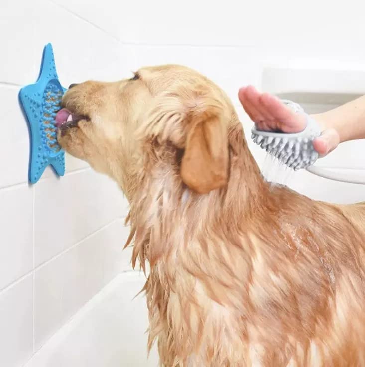 Starfish Lick mats for dogs - Suction dog lick mat for feeding & bathing