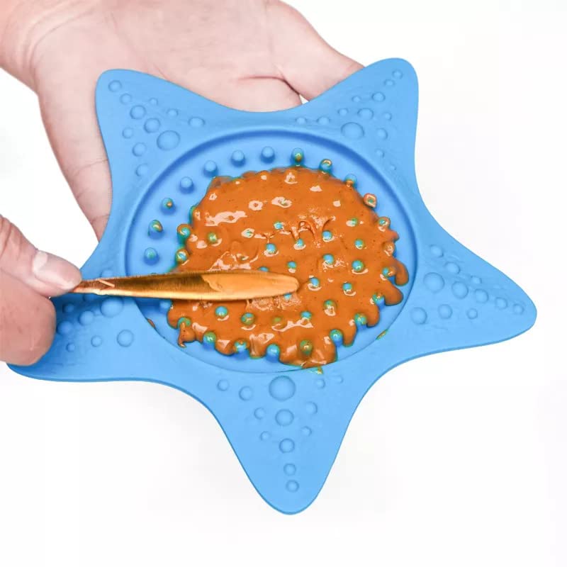 Starfish Lick mats for dogs - Suction dog lick mat for feeding & bathing