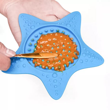 Starfish Lick mats for dogs - Suction dog lick mat for feeding & bathing