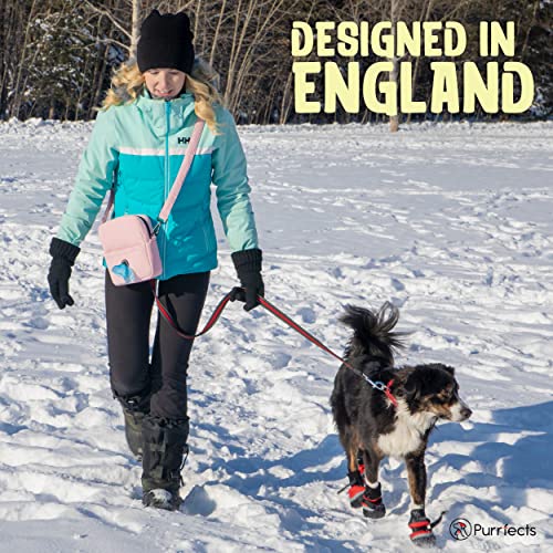 Purrfects UK Dog Walking Bag Crossbody with Poop Bag Dispenser (Candyfloss Pink, Corduroy)